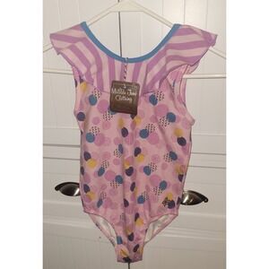 Matilda Jane Girls bodysuit Size 10 One Piece Pink Purple Ruffle Polka Dot nwt‎